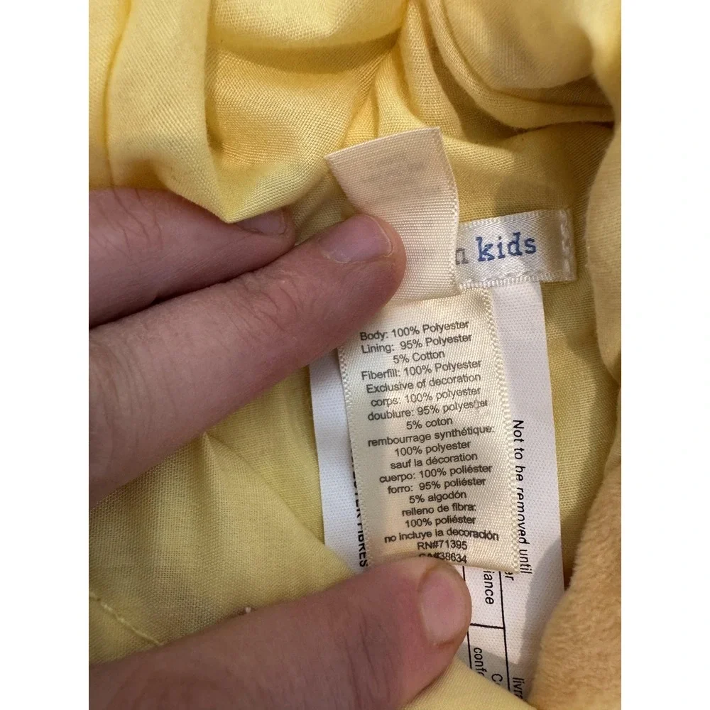 Pottery Barn Kids Giraffe Costume Infant 0-6 Months Yellow Plush Hooded Snaps